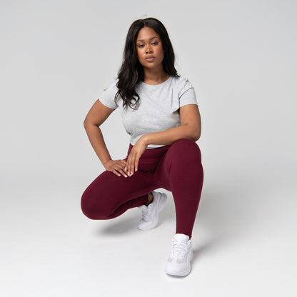 Curve Everyday High Waisted Leggings - Burgundy