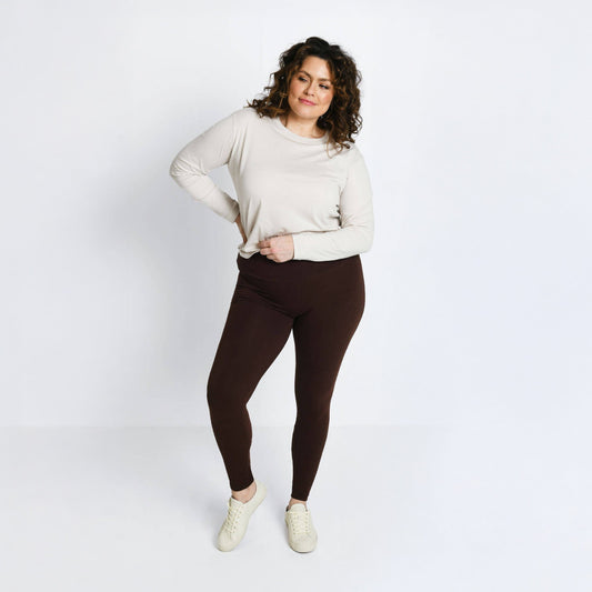 Curve Everyday High Waisted Leggings - Chocolate Brown