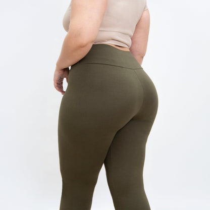 Curve Everyday High Waisted Leggings - Khaki Green