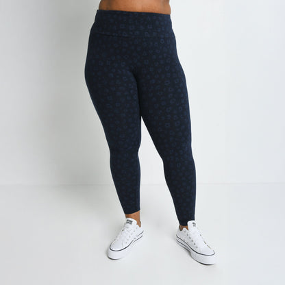 Curve Everyday High Waisted Leggings - Navy Animal Print