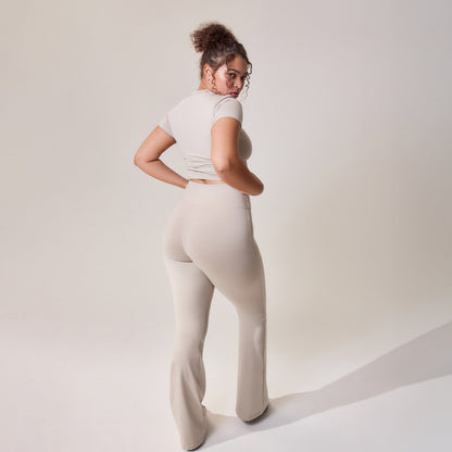 Ultimate Everyday Flare Leggings - Oatmeal Beige