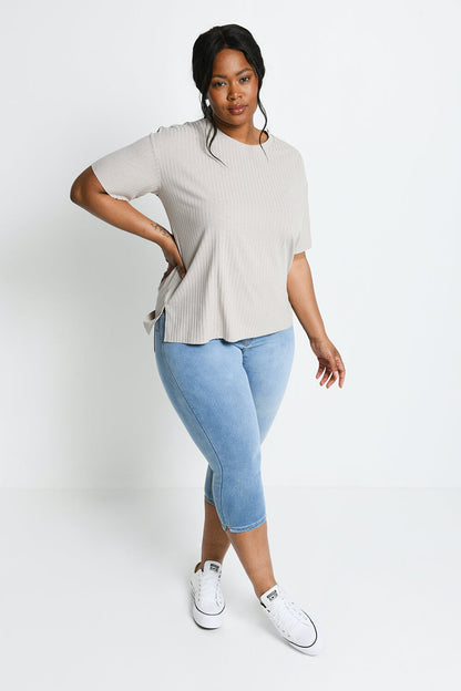Curve Cropped Jeggings - Light Blue