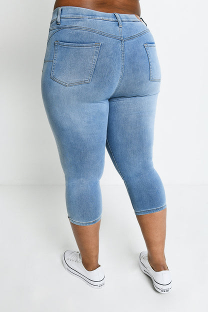Curve Cropped Jeggings - Light Blue