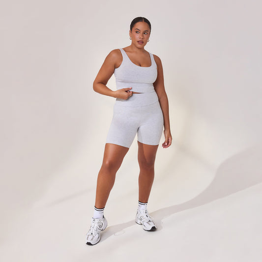 Curve Lightweight Everyday 6 Inch Cycling Shorts - Light Grey Marl