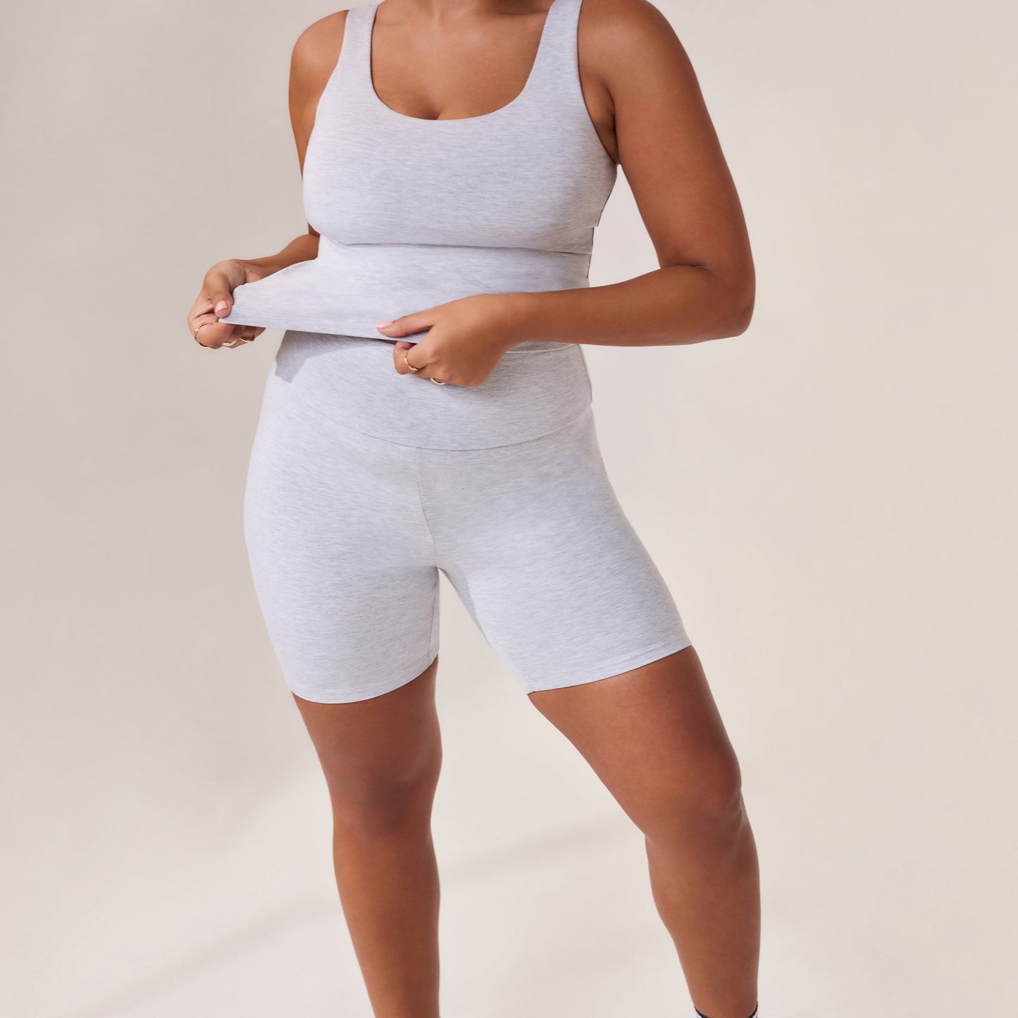 Curve Lightweight Everyday 6 Inch Cycling Shorts - Light Grey Marl