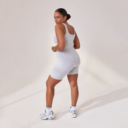 Curve Lightweight Everyday 6 Inch Cycling Shorts - Light Grey Marl