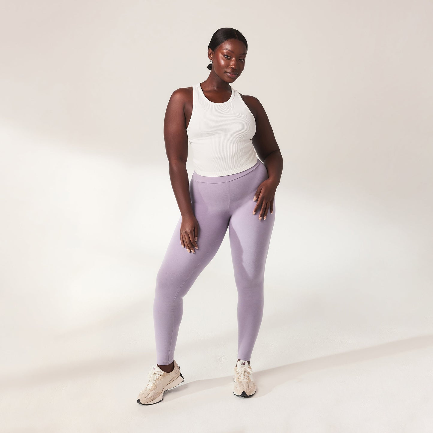 Curve Lightweight Everyday High Waisted Leggings - Mauve