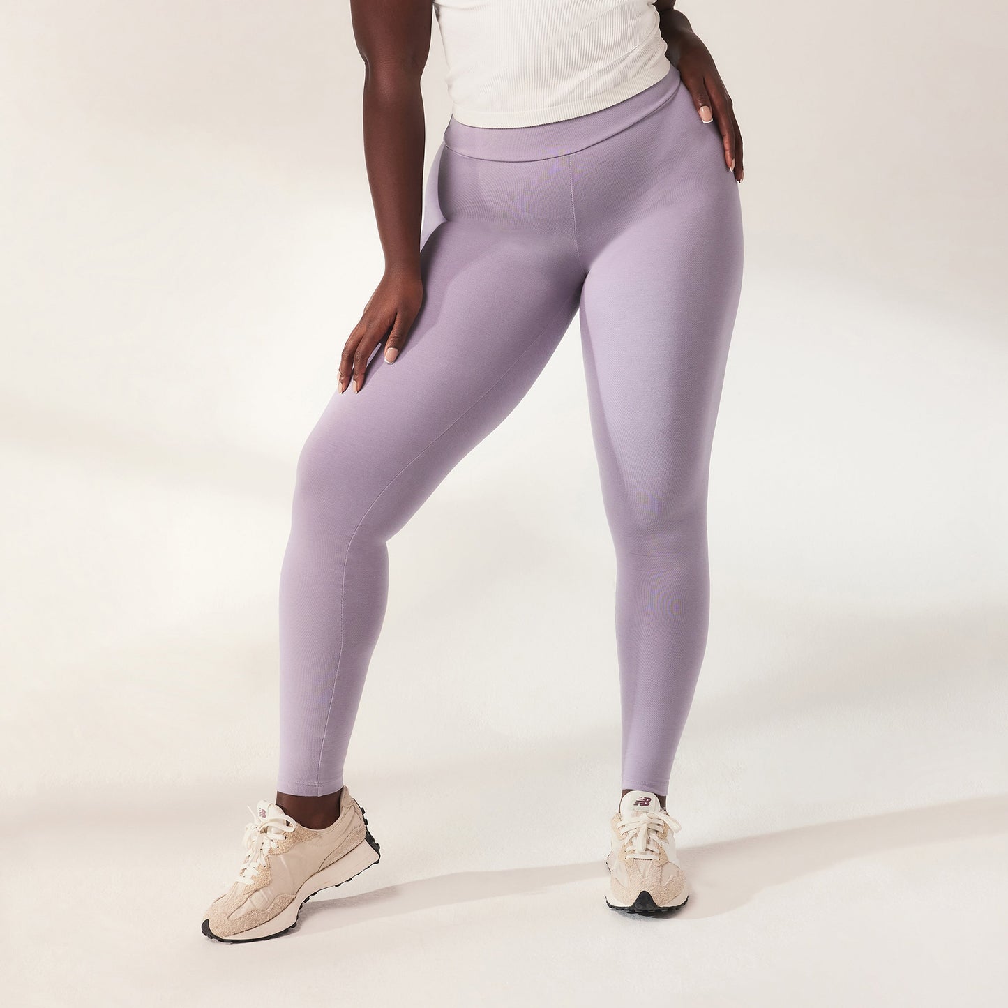 Curve Lightweight Everyday High Waisted Leggings - Mauve