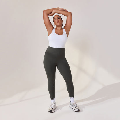 Curve Lightweight Everyday High Waisted Leggings - Pine