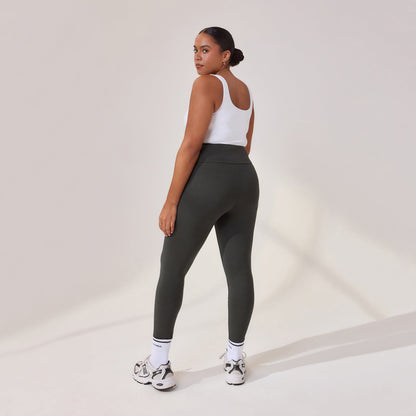 Curve Lightweight Everyday High Waisted Leggings - Pine