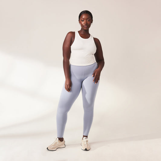 Lightweight Everyday High Waisted Leggings - Powder Blue