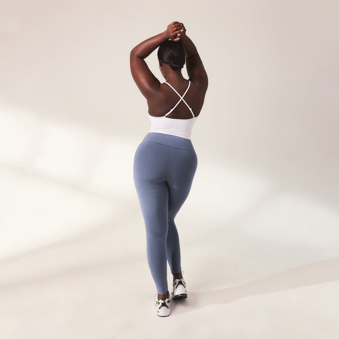 Curve Lightweight Everyday High Waisted Leggings - Steel Blue