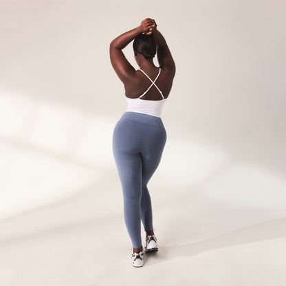 Curve Lightweight Everyday High Waisted Leggings - Steel Blue