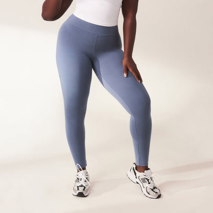 Curve Lightweight Everyday High Waisted Leggings - Steel Blue
