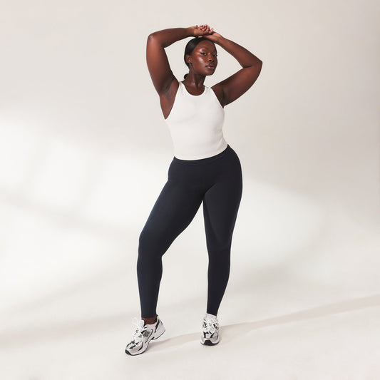 Lightweight Everyday High Waisted Leggings - Vintage Navy