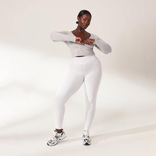 Curve Lightweight Everyday High Waisted Leggings - White