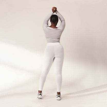 Lightweight Everyday High Waisted Leggings - White