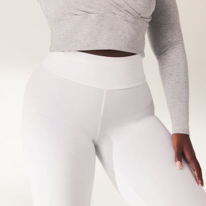 Curve Lightweight Everyday High Waisted Leggings - White