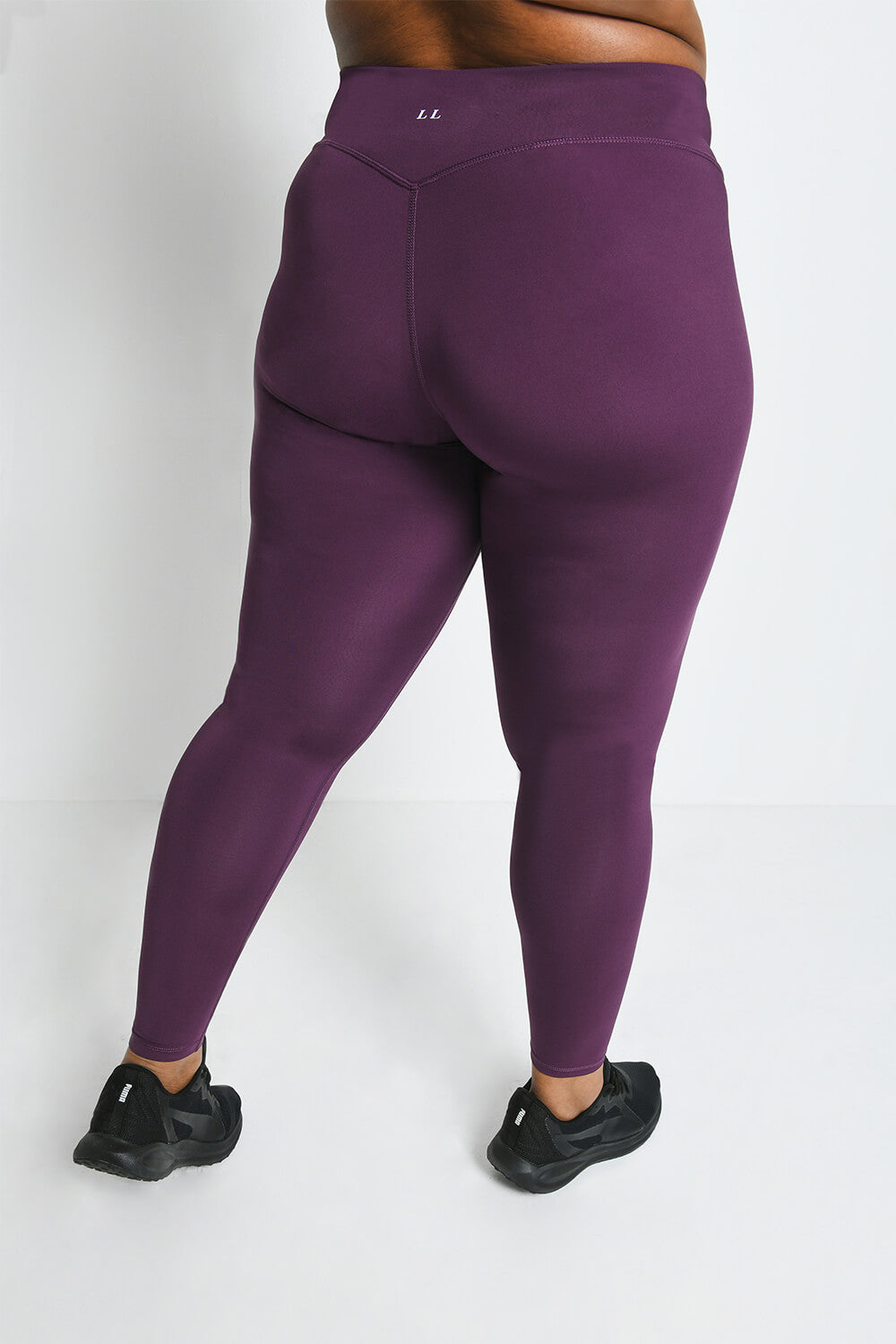 Curve Focus High Waisted Sports Leggings - Mulberry Plum