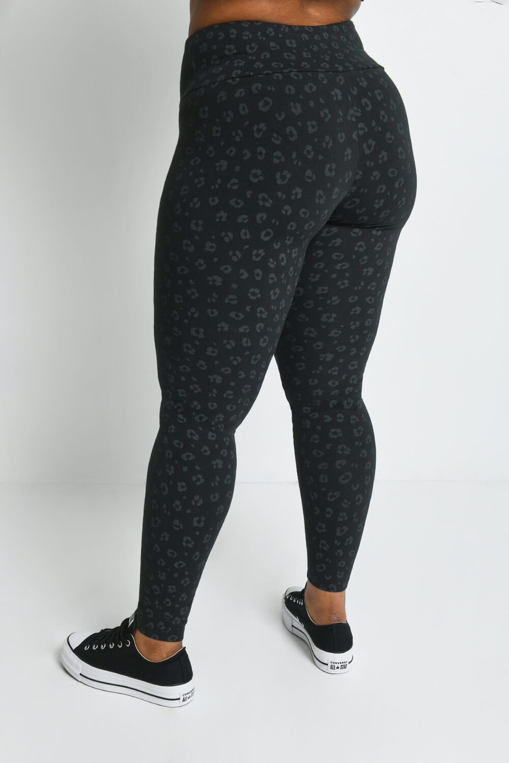 Curve Everyday High Waisted Leggings - Black Animal Print