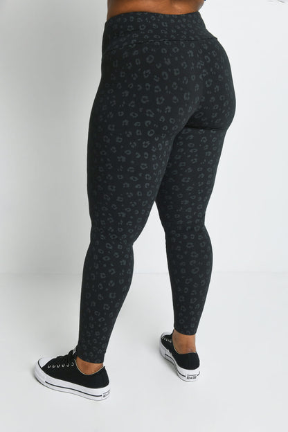 Curve Everyday High Waisted Leggings - Black Animal Print