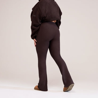 Curve Winter Flare Leggings - Espresso Brown