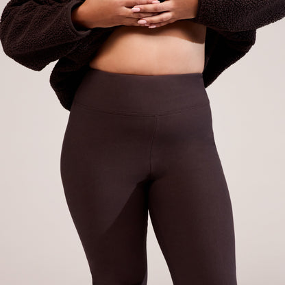 Curve Winter Flare Leggings - Espresso Brown