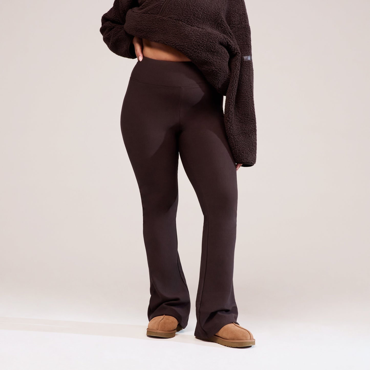 Curve Winter Flare Leggings - Espresso Brown