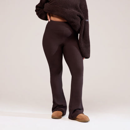 Curve Winter Flare Leggings - Espresso Brown