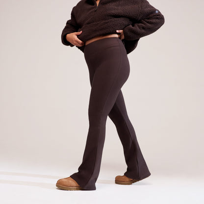 Curve Winter Flare Leggings - Espresso Brown