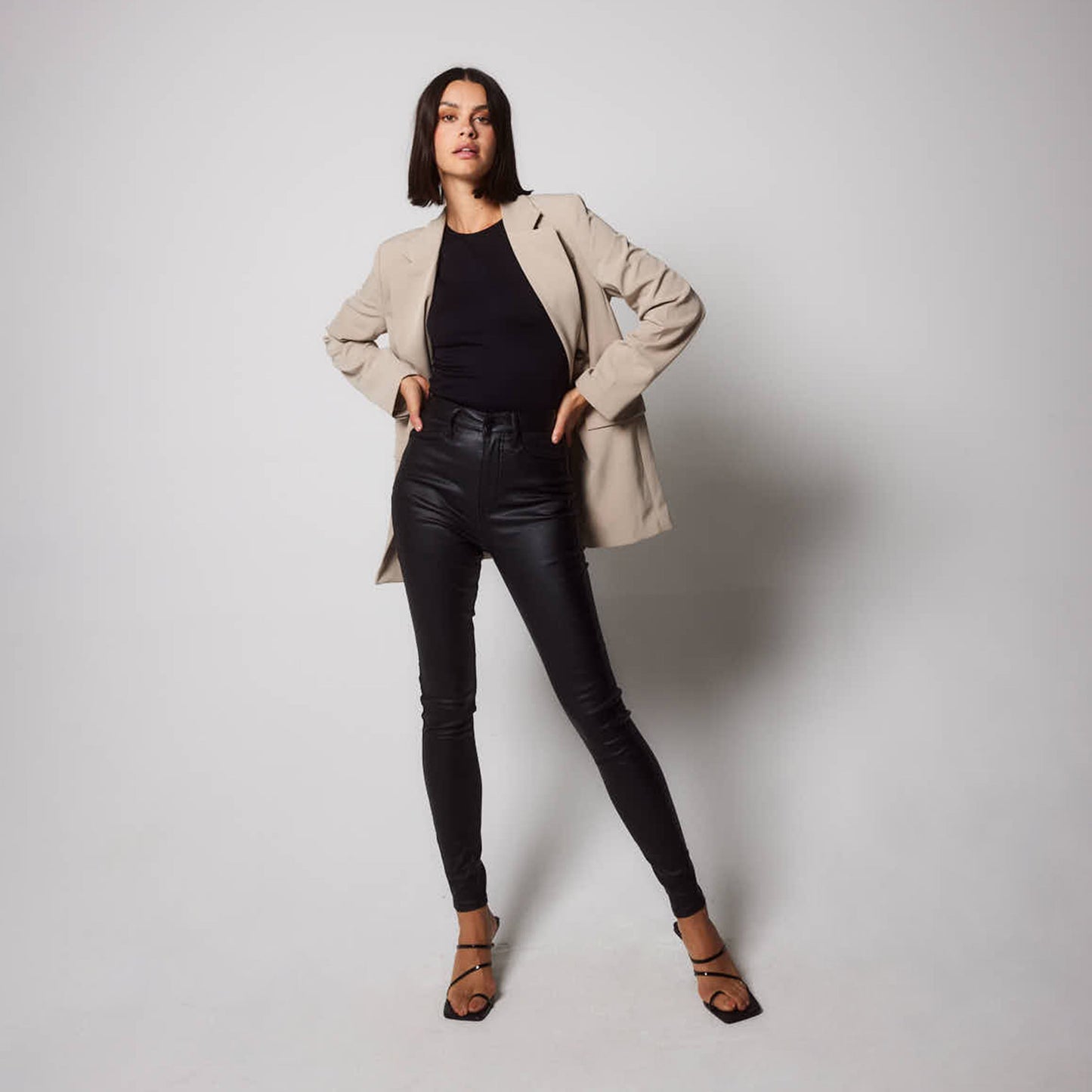 Coated Jeans - Black