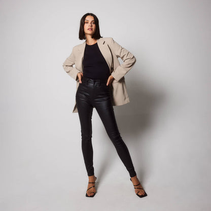 Coated Jeans - Black