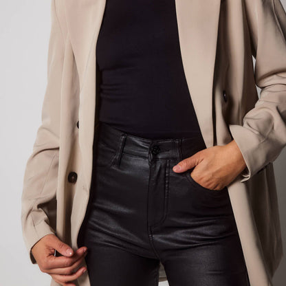 Curve Coated Jeans - Black