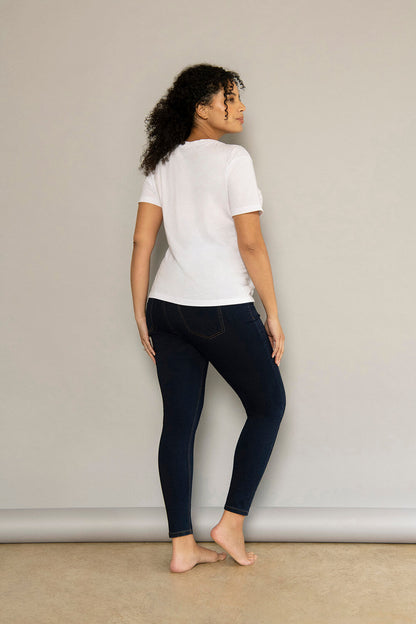 Ankle Grazer Maternity Jeggings - Dark Blue