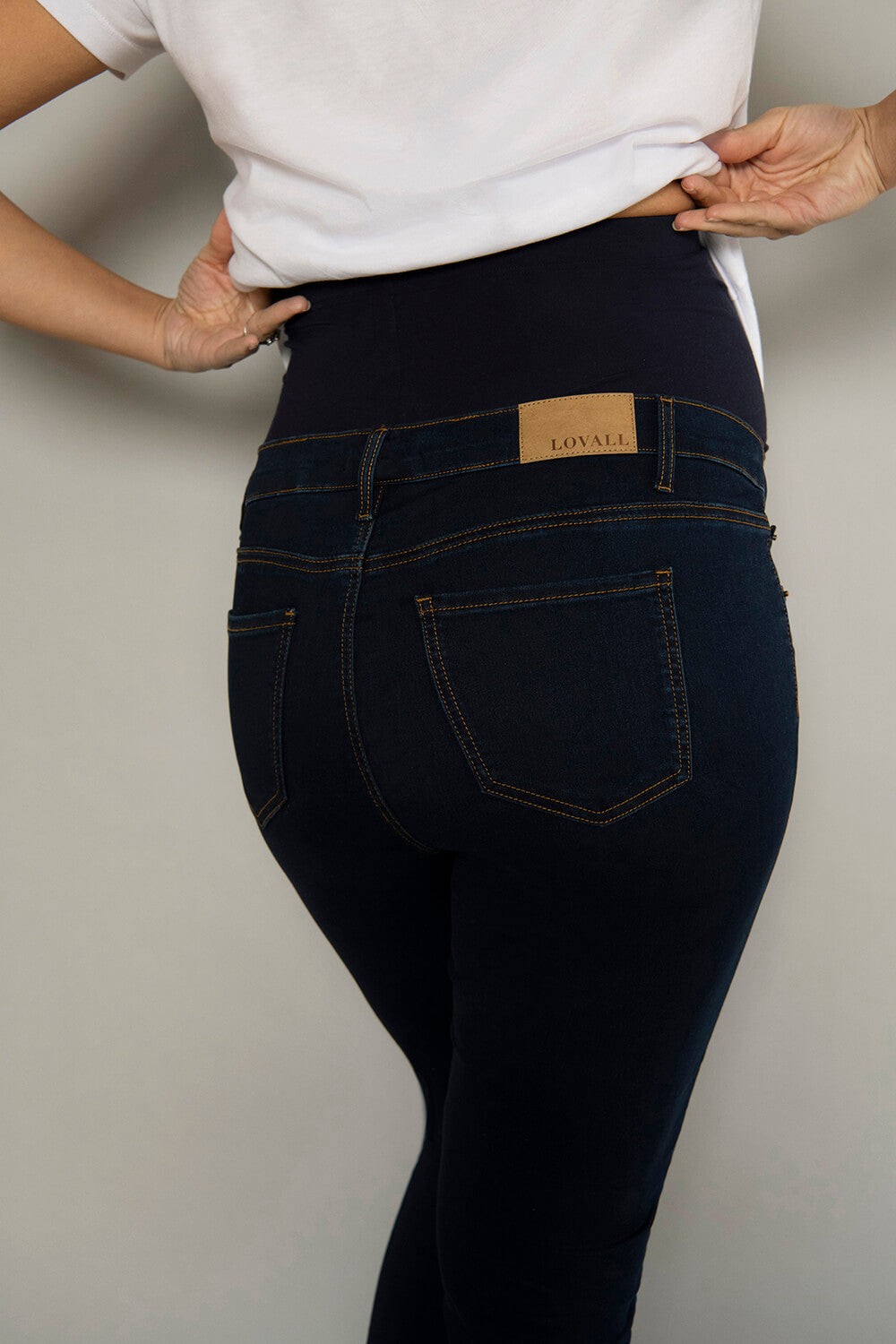 Ankle Grazer Maternity Jeggings - Dark Blue