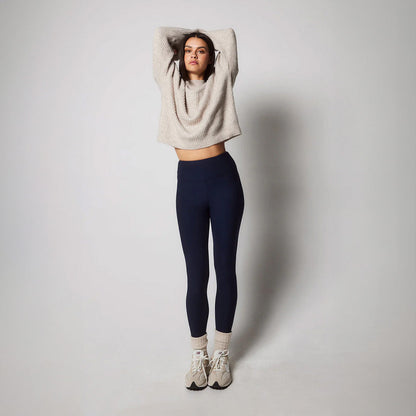 Winter Everyday High Waisted Leggings - Navy