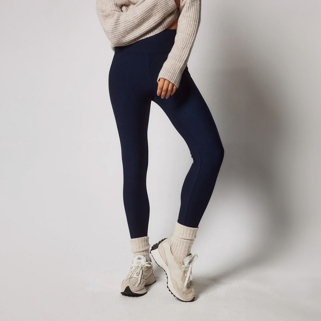 Winter Everyday High Waisted Leggings - Navy