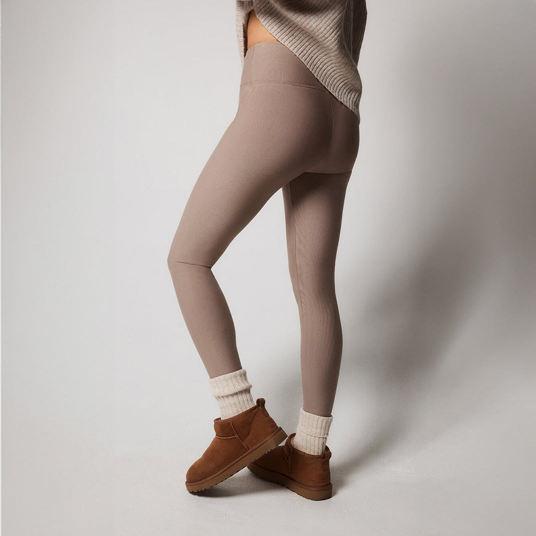 Winter Everyday High Waisted Leggings - Stone
