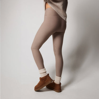 Winter Everyday High Waisted Leggings - Stone