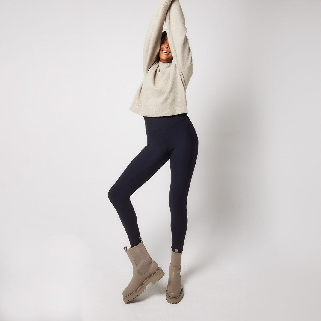 Winter Everyday High Waisted Leggings - Vintage Navy