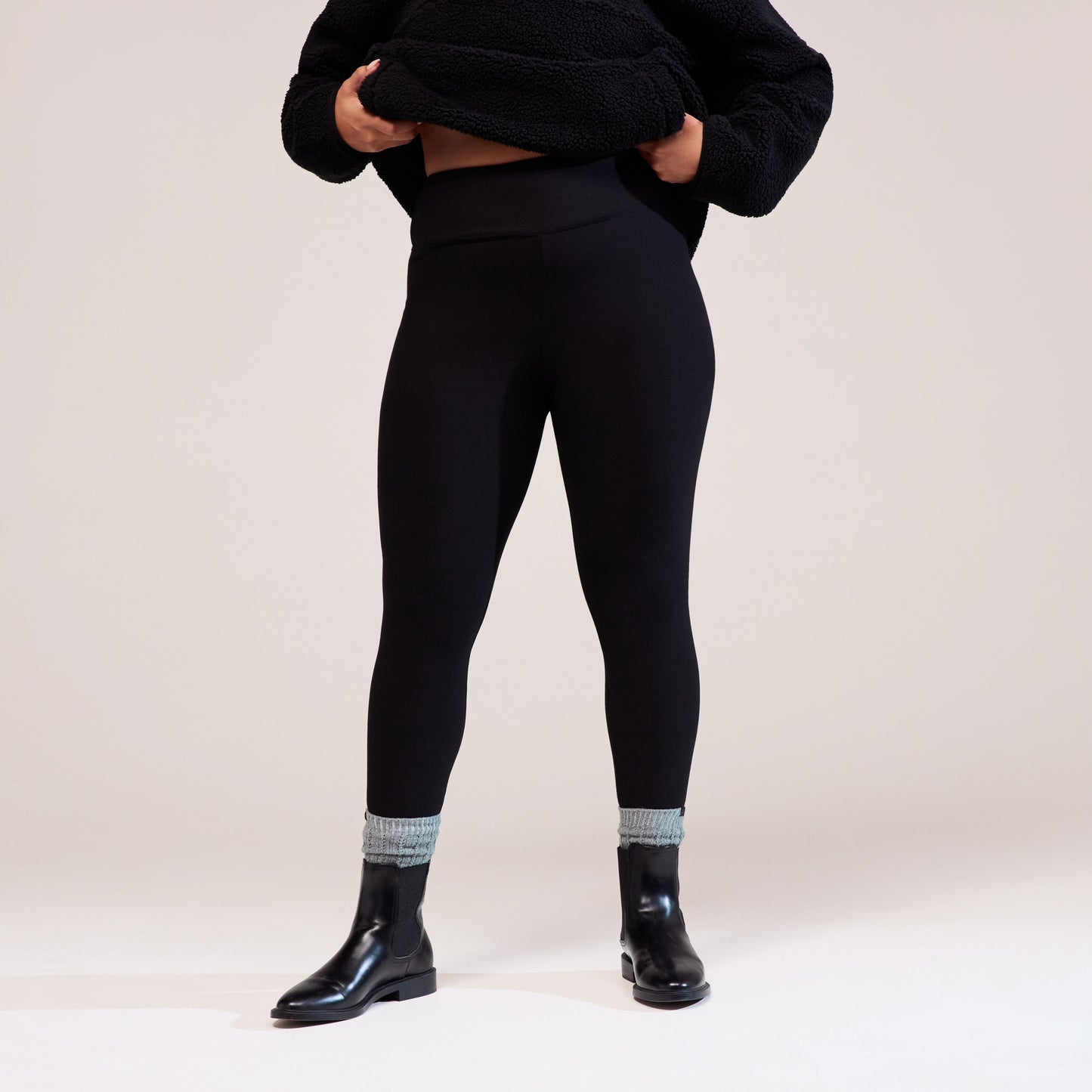 Curve Winter Everyday High Waisted Leggings - Black