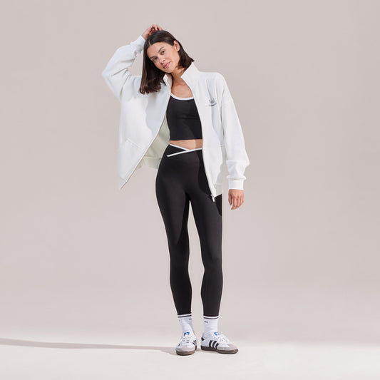 Organic Funnel Neck Zip Through - Off White