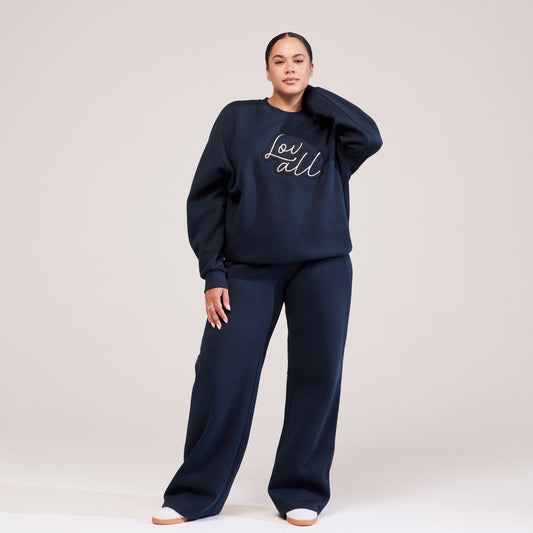 Curve Organic Wide Leg Jogger - Vintage Navy