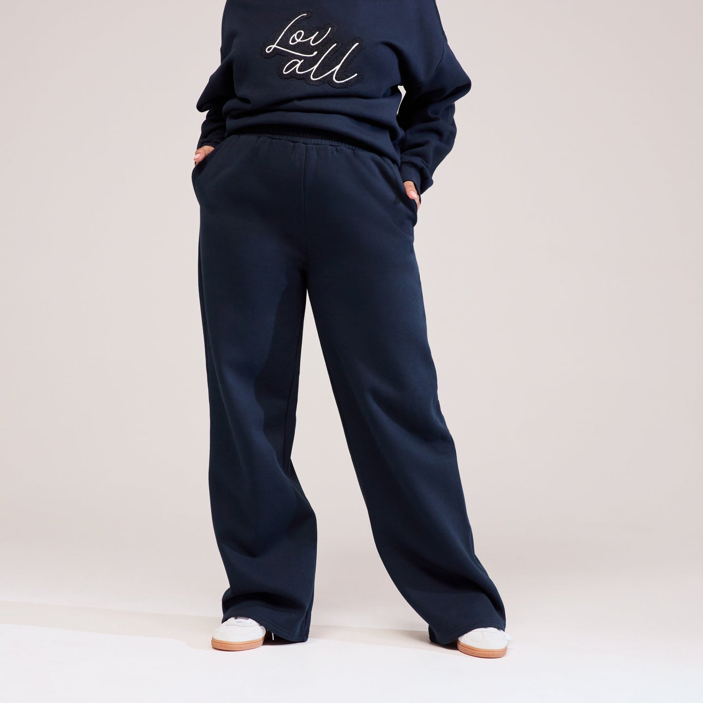Curve Organic Wide Leg Jogger - Vintage Navy