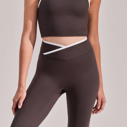 Ultimate Everyday Wrap Waist Leggings - Black Coffee