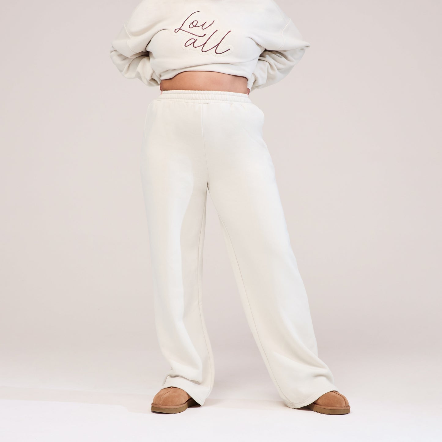 Curve Organic Wide Leg Jogger - Ecru