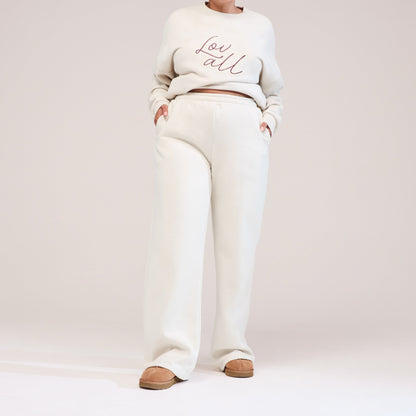 Curve Organic Wide Leg Jogger - Ecru