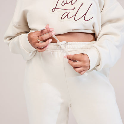 Curve Organic Wide Leg Jogger - Ecru