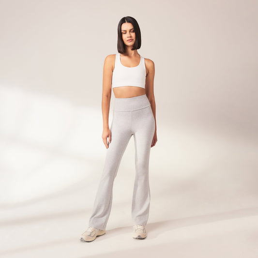 Lightweight Flare Leggings - Light Grey Marl
