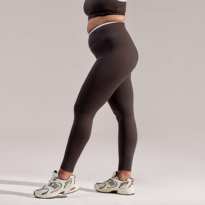 Curve Ultimate Everyday Wrap Waist Leggings - Black Coffee